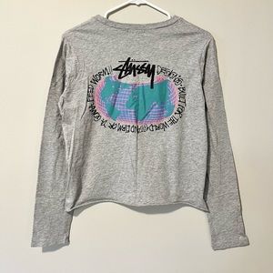 Stussy Graphic Long Sleeve Crop Top